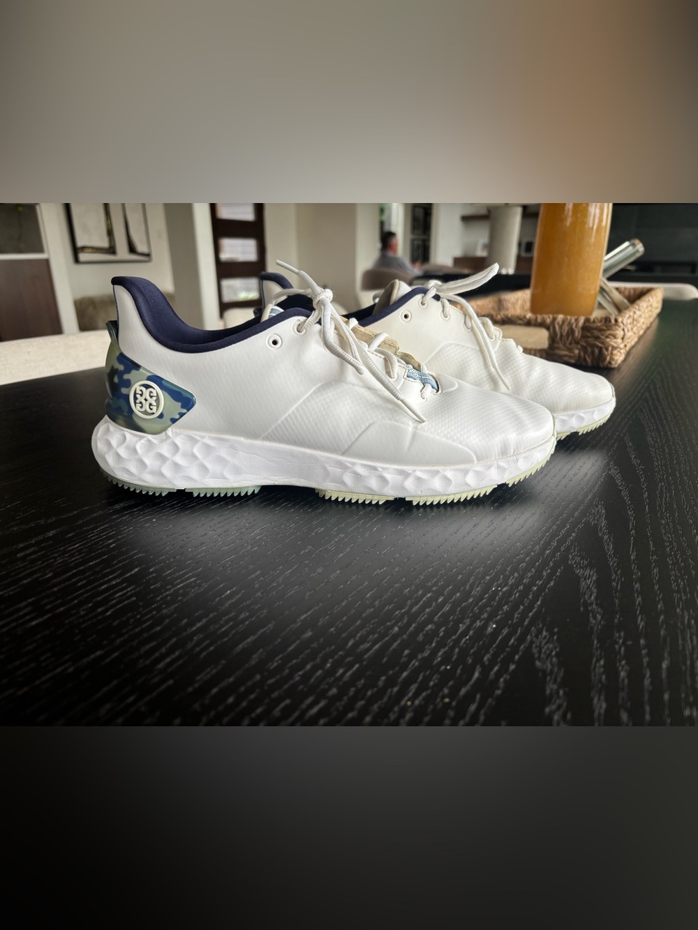 G/FORE White and Navy Men's Athletic Golf Shoes - Picture 2 of 5